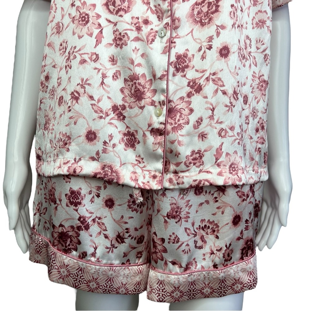 Haute Hippie Pink White Floral Pajama Set M - Picture 6 of 10